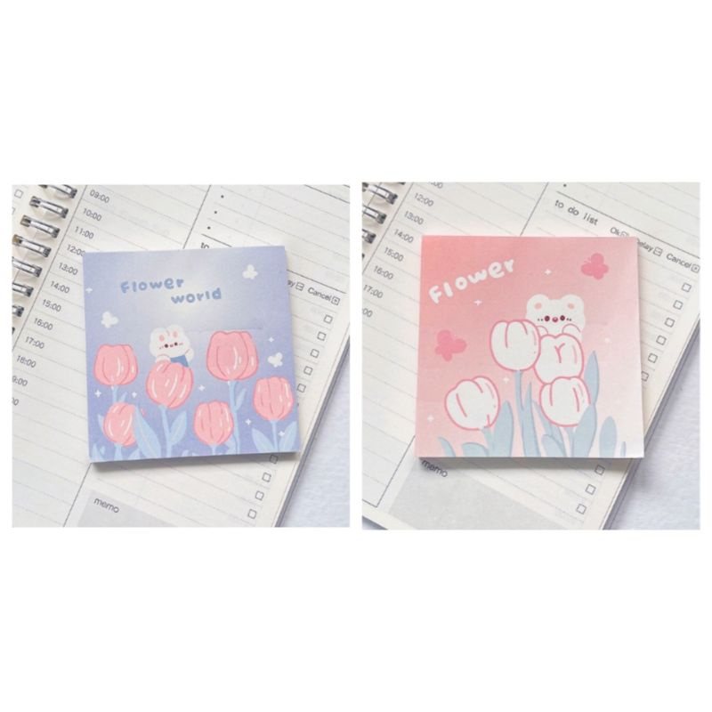 

memo pad motif flower // sticky Notes// kertas catatan mini diary