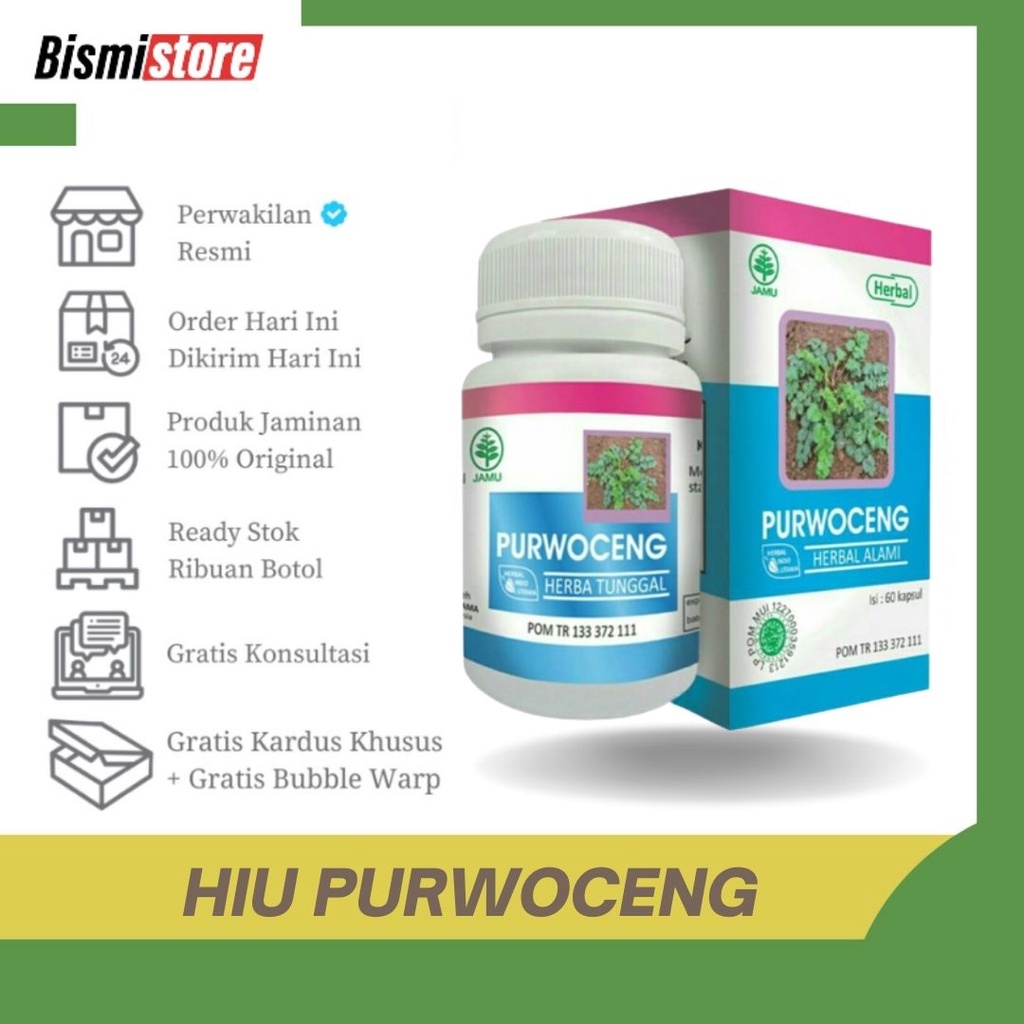 HIU Kapsul Purwoceng Dari Herbal Indo Utama isi 60 Kapsul