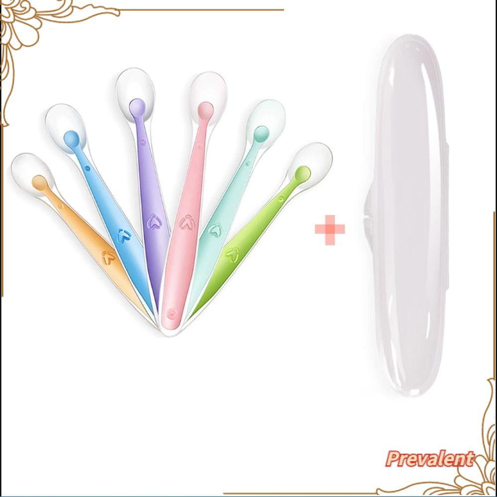 Preva 2Pcs/3Pcs Sendok Bayi Alat Makanan Baru Penginderaan Suhu Dengan Kotak Penyimpanan