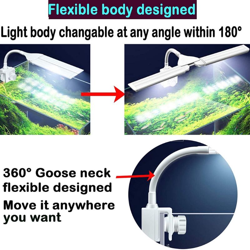 Lampu Sakkai pro LED-803 Jepit Kupu-kupu Nyala 3 mode Aquarium Soliter Aquascape