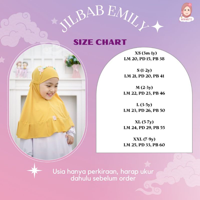 Jilbab Emily kerudung hijab anak perempuan