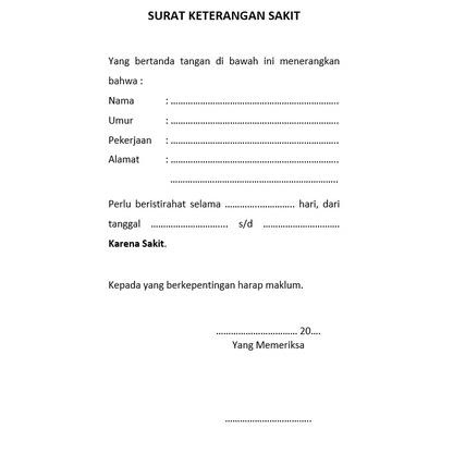 [C-T6T][☛] Blangko Buku Surat Keterangan Sakit 1 Ply berkualitas