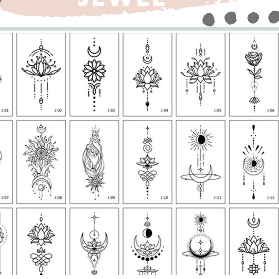 ☸ Stiker Tattoo kode Jewel | Tato Temporer | Waterproof ぎ