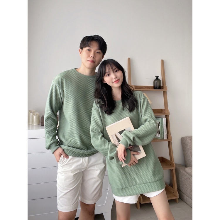 Kadaka U-0107 Sweater Unisex Pria Wanita Tangan Panjang Cotton Emboss