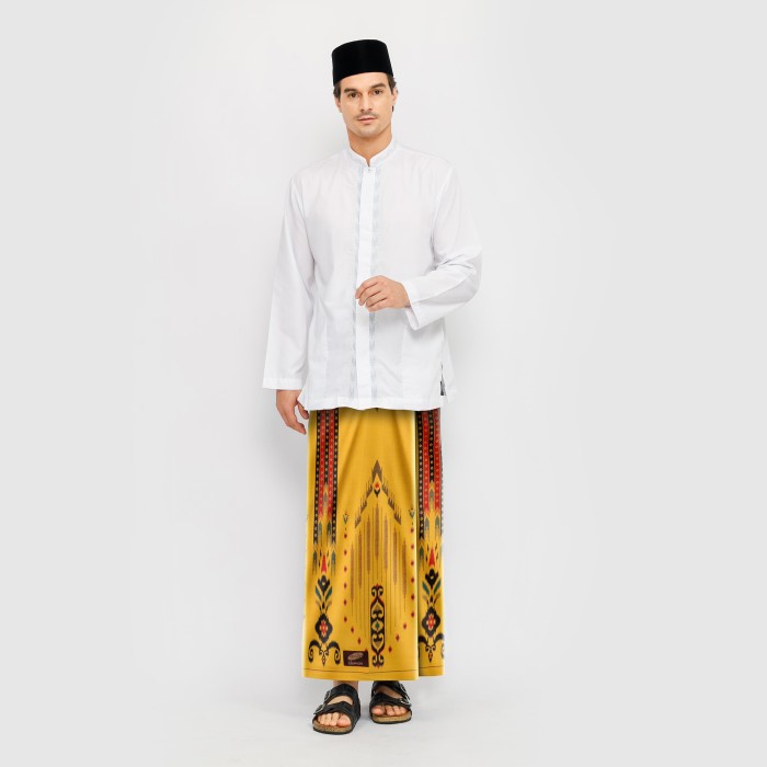 Sarung ATLAS Idaman 555 Kembang Motif BHS SGS Kuning