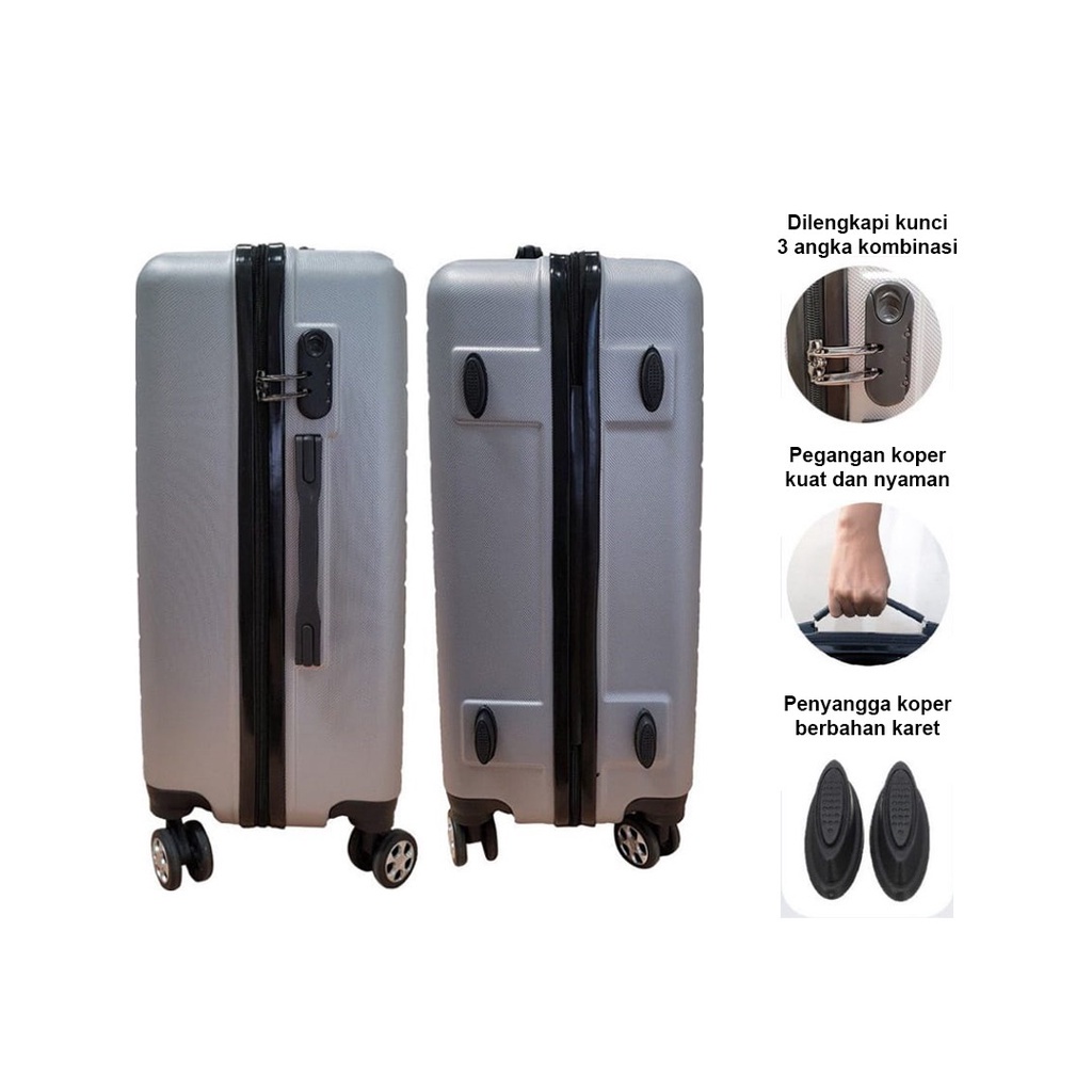 Koper Fiber Travel 20 Inch 4 Roda berputar 360 dejarat ACC