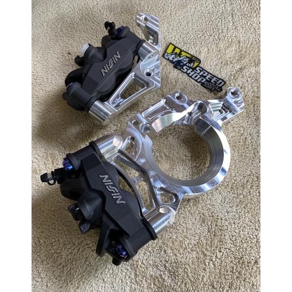 PRODUK- BREKET KALIPER BELAKANG NISSIN AFRICA BREMBO M4 BREMBO M50 PITCH 100MM FOR XMAX .