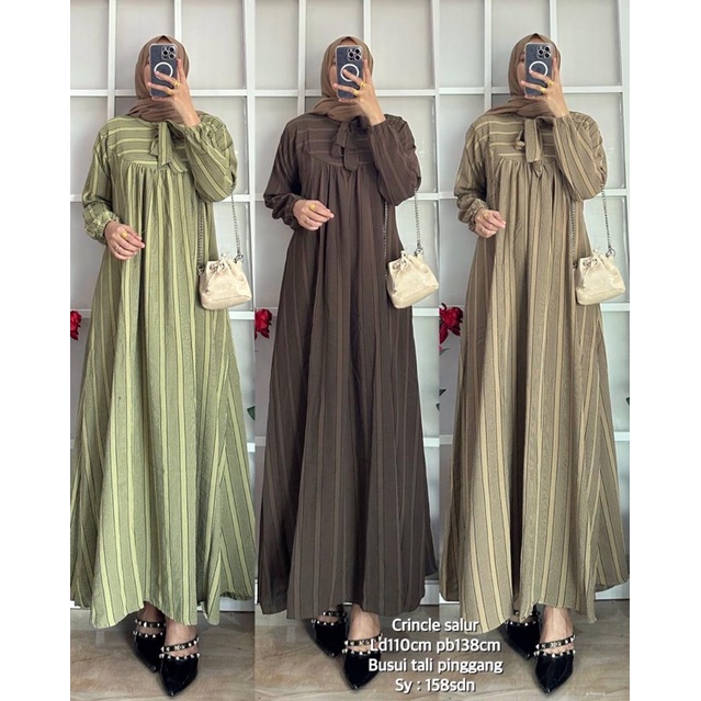 Gamis Syifa Kasyifa Crinkle Salur 352