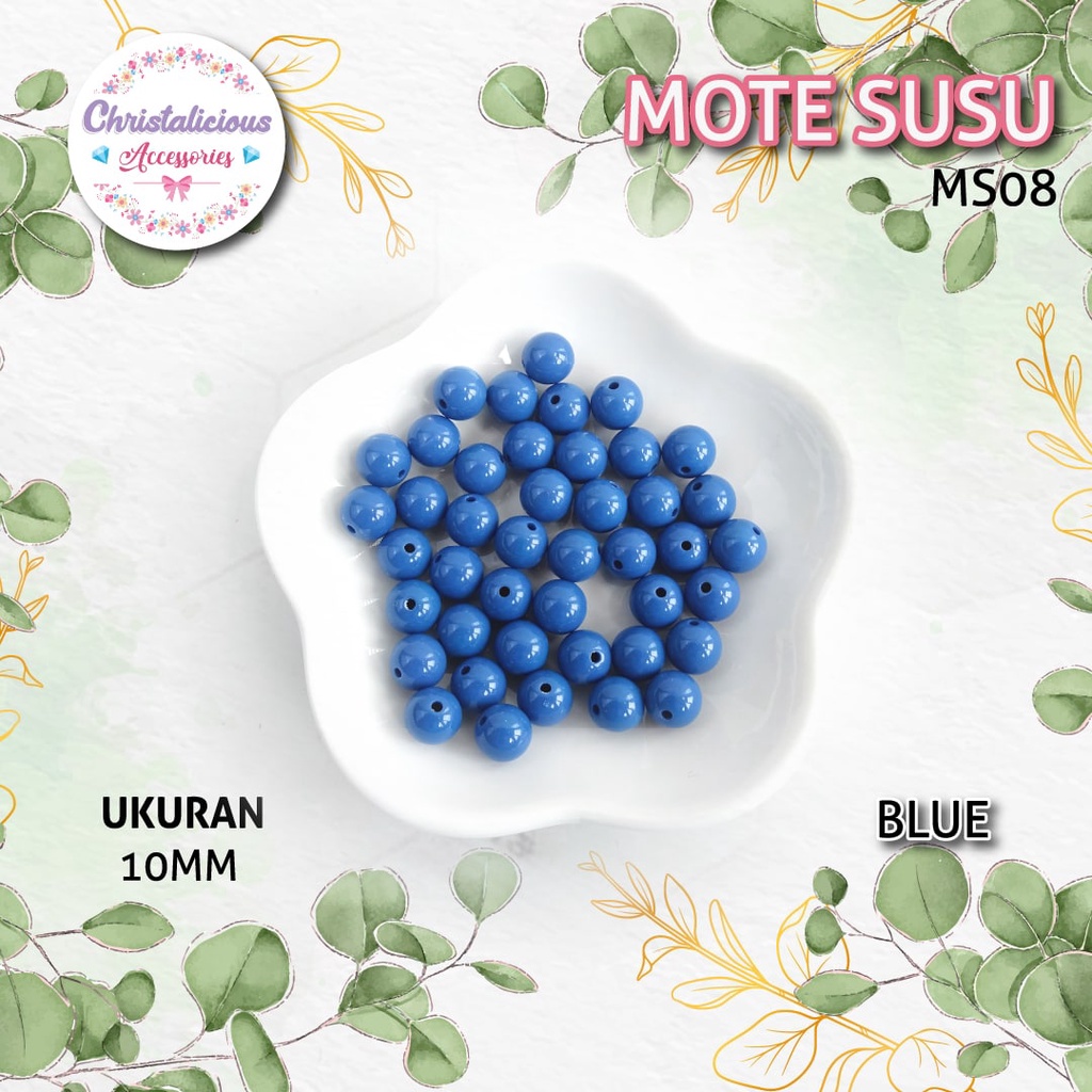 Mote susu 10mm biru, mote tas, manik tas, mote untuk tas, mote 10mm, manik 10mm pink per pax pon