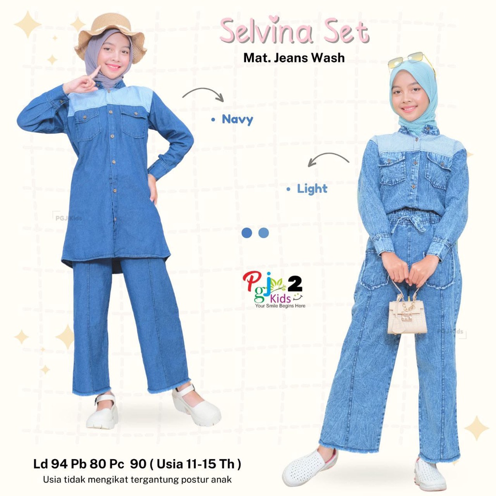 SELVINA SET JEANS ORI PGJ KIDS | Setelan Anak Perempuan