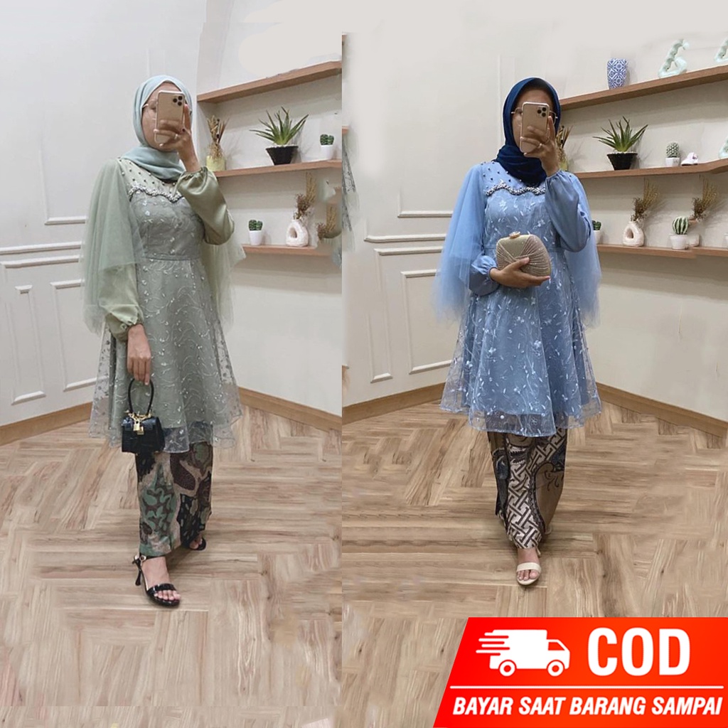 Baju Kebaya Modern Couple Wisuda Lamaran Baju Tunangan Couple Kondangan Terbaru Set Kebaya Batik Modern