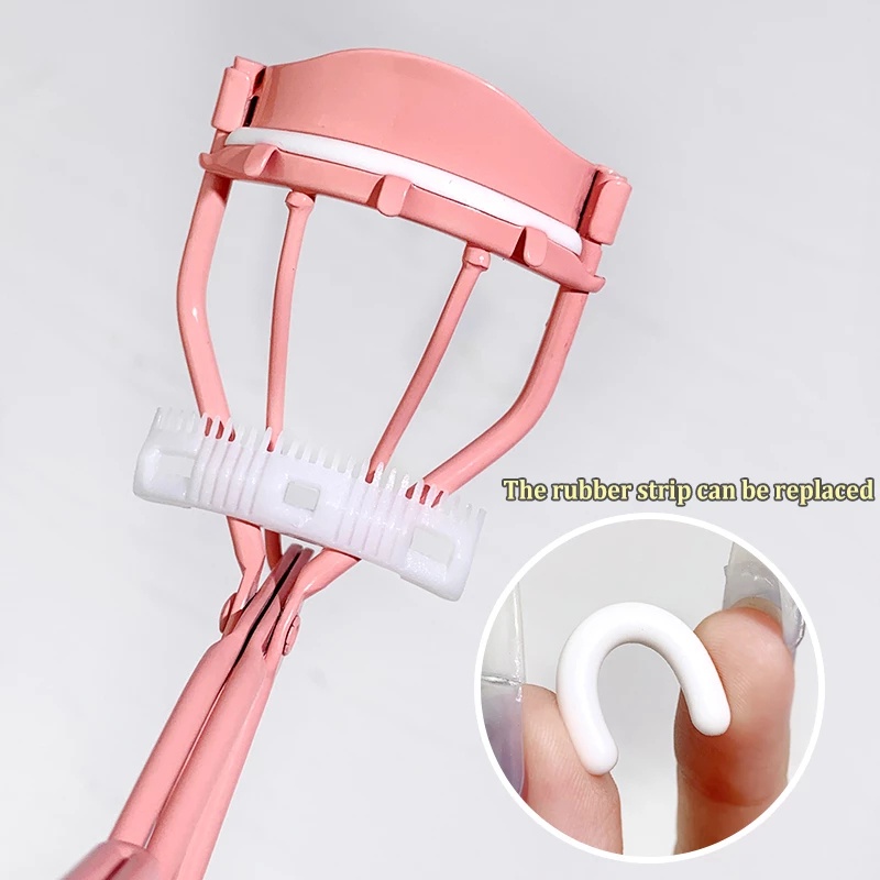 1pcs Penjepit Bulu Mata Pink Dengan Sisir Bulu Mata Sisir Penjepit Bulu Mata Handheld Metal Eyelash Curler Clip Mata Besar Alat Kosmetik Wanita Aksesoris