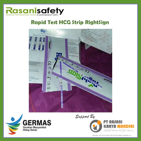 Alat Tes cek uji deteksi cepat kehamilan merk rightsign Isi 50 tespek Strip HCG Pregnancy Right Sign