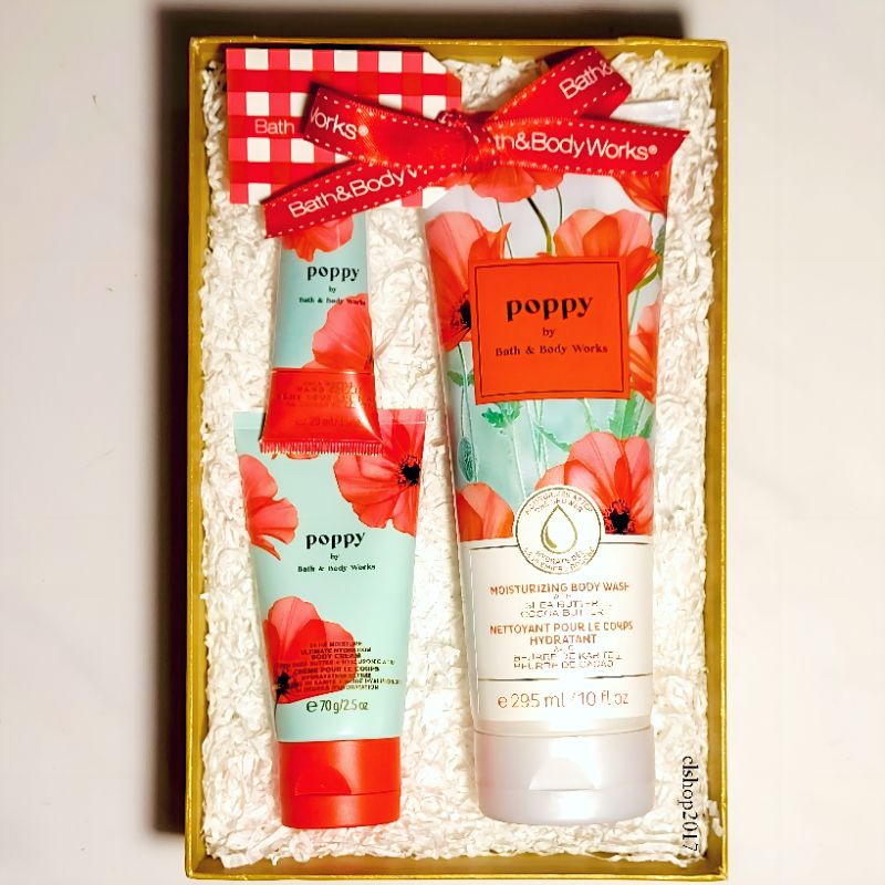 BBW POPPY GIFT SET PAKET BATH &amp; BODY WORKS