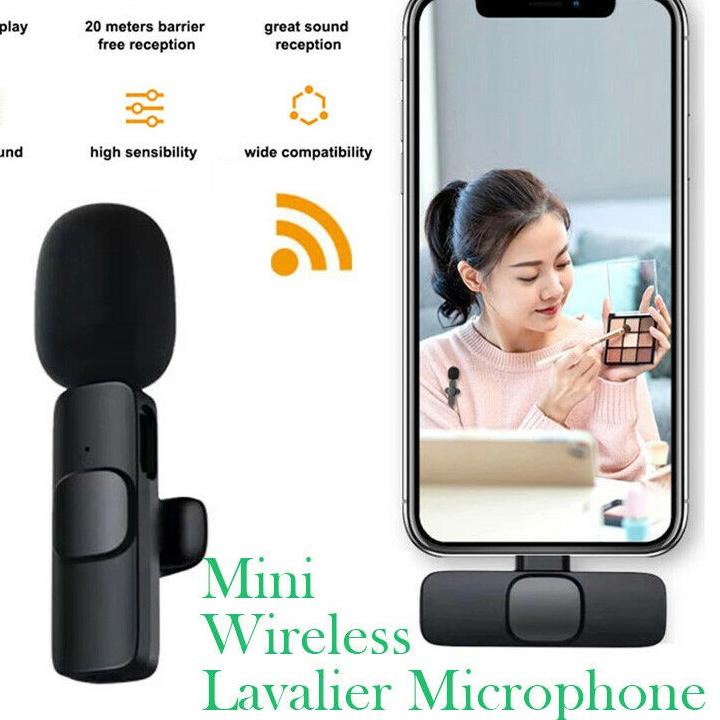 Jual Baru Mic Wireless HP Vlog Youtuber Portable Microphone Mic Clip On