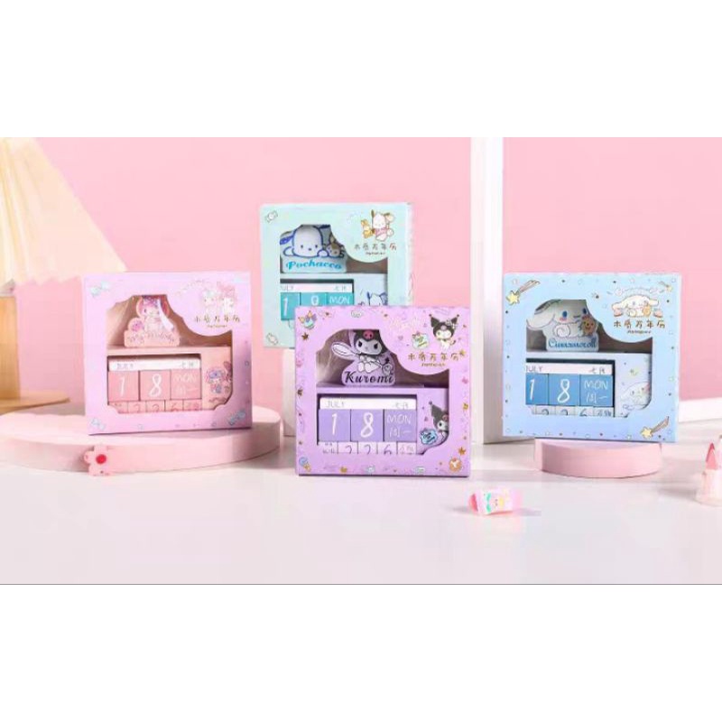 

Kalender Meja Sanrio Kayu / Tempat Pensil & Kalender Meja Cinnamoroll Kuromi My Melody / Kalender Meja Unik Sanrio ORI