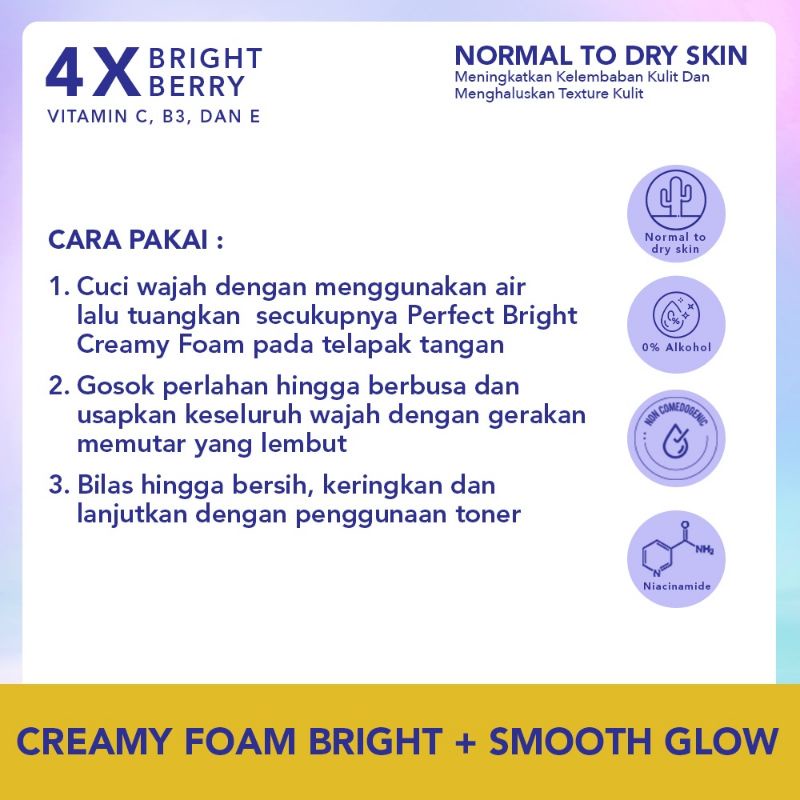 WARDAH Perfect Bright Creamy Foam Bright + Oil Control