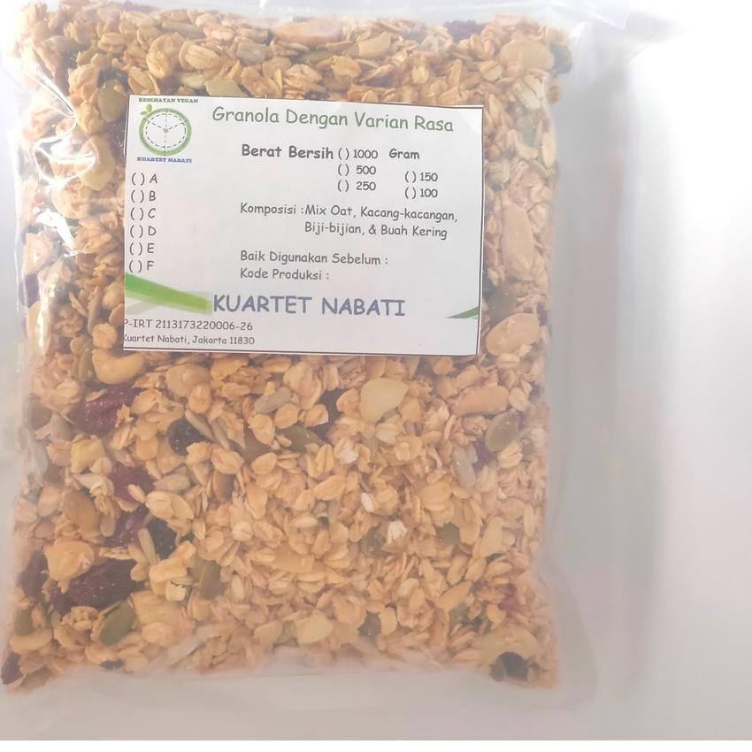 

Paling Baru 500gr Granola Crispy - Crunchy Mix Roasted Oat, Slice Almond, Mede, Sunflower Seeds, Pumpkin Seeds Varian Rasa``