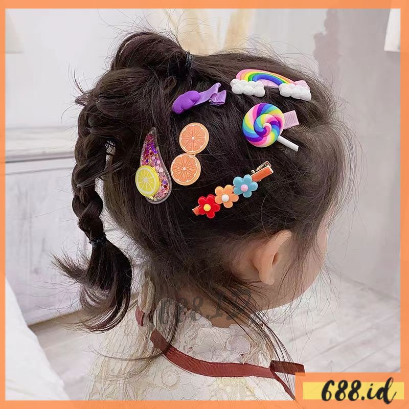 14pcs Jepit Rambut Anak Fashion Korea Set Jepit Rambut Kartun Jepit Rambut Murah untuk Gadis JPT 07