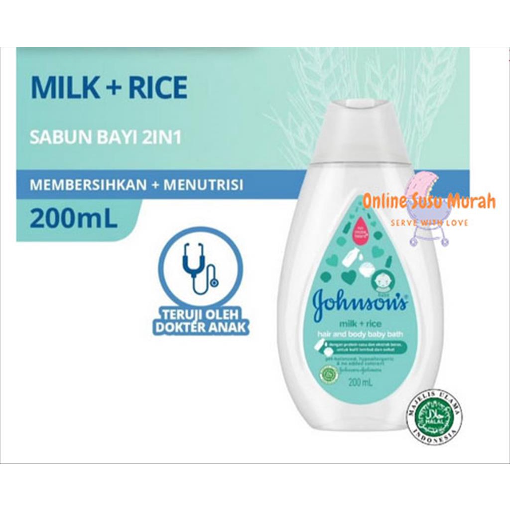 JOHNSON'S BABY BATH MILK RICE  200ML