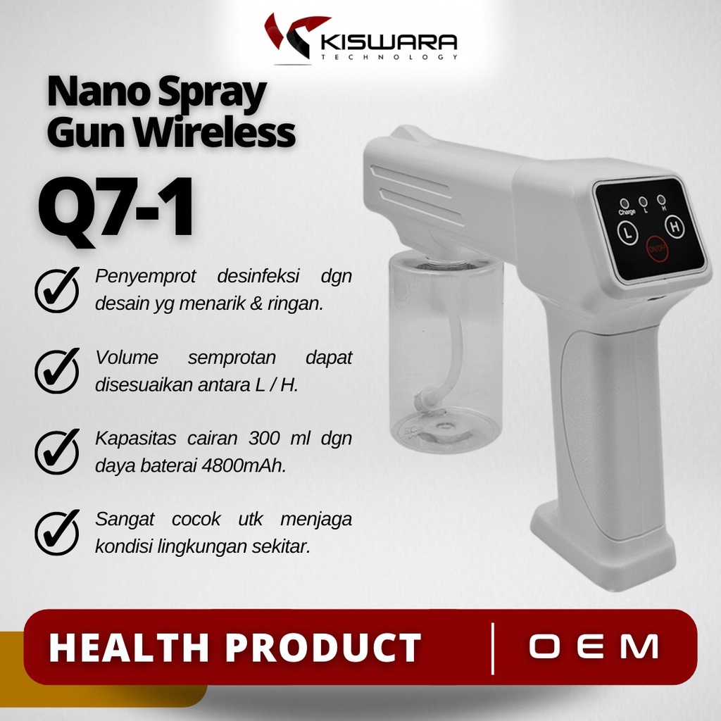 Nano Spray Disinfection Gun Wireless Q7-1 putih