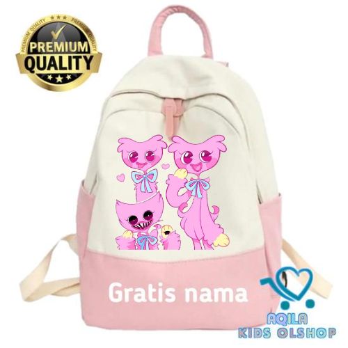 tas ransel sekolah anak huggy wuggy pink