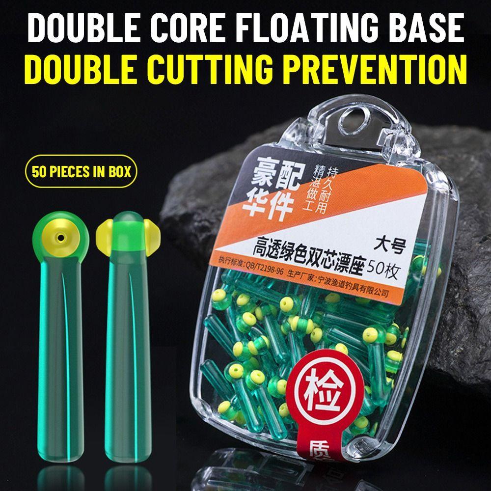 Suyo 50 Pcs/ Lot RoFishing Hooks Persediaan Transparansi Tinggi Gaya Ganda Aksesoris Kecil Hijau Transparan
