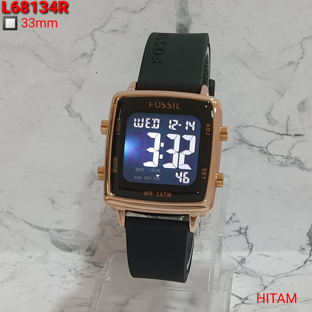 BEST SELLER JAM TANGAN WANITA FS DIGITAL P105 TALI RUBBER BODY KOTAK DM 3.3CM FREE BOX &amp; BATERAI || JAM TANGAN FASHION WANITA JAM TANGAN CEWEK MURAH