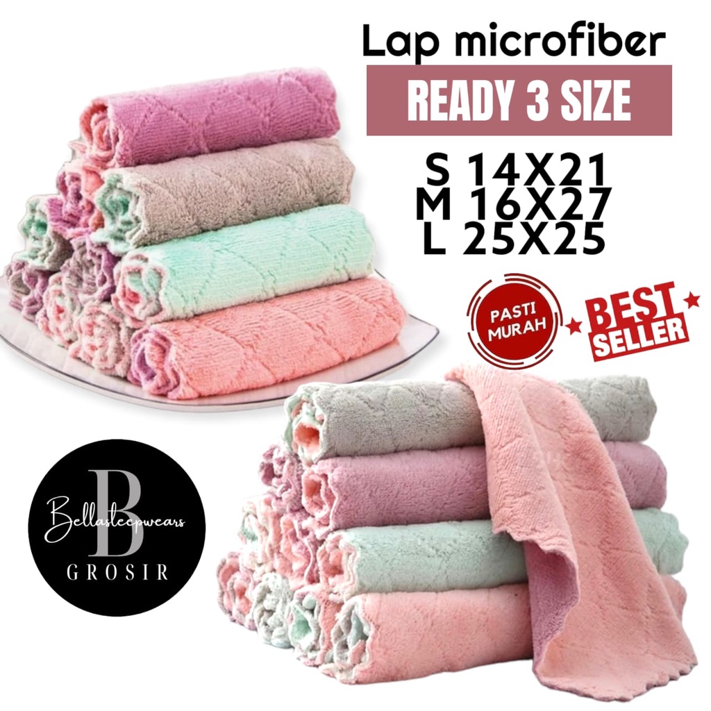 KAIN LAP MICROFIBER SERBET ANTI MINYAK PEMBERSIH PIRING GELAS ALAT DAPUR BEST SELLER