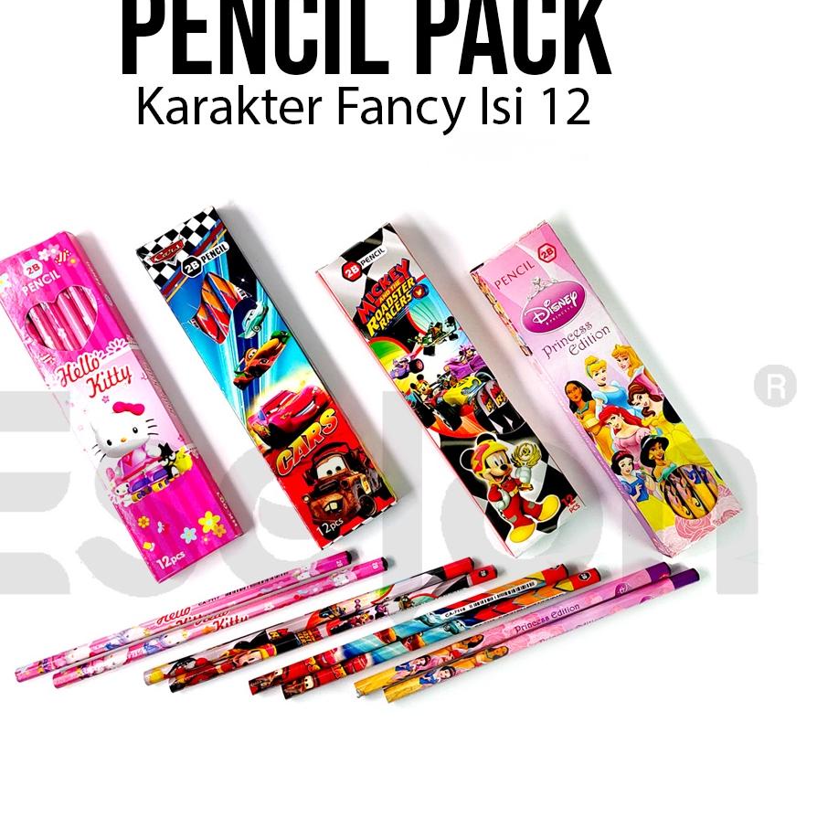 

Big Promo 12pcs PENSIL KAYU 2B karakter / 1pack pensil kayu 2B / pensil kayu karakter ま