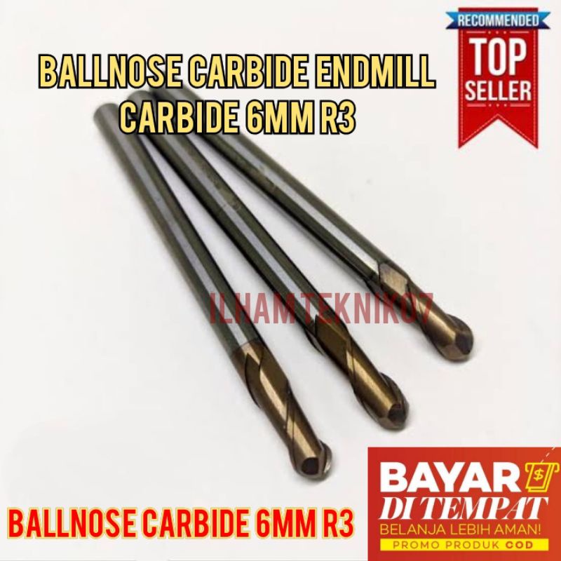 BALLNOSE Carbide endmill Carbide 6mm R3 endmill radius 3mm endmill 2F