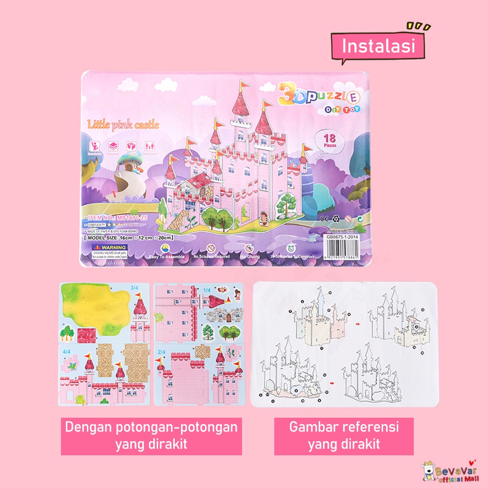 Bevavar Diy Mainan Edukasi Anak Jigsaw Puzzle 3D