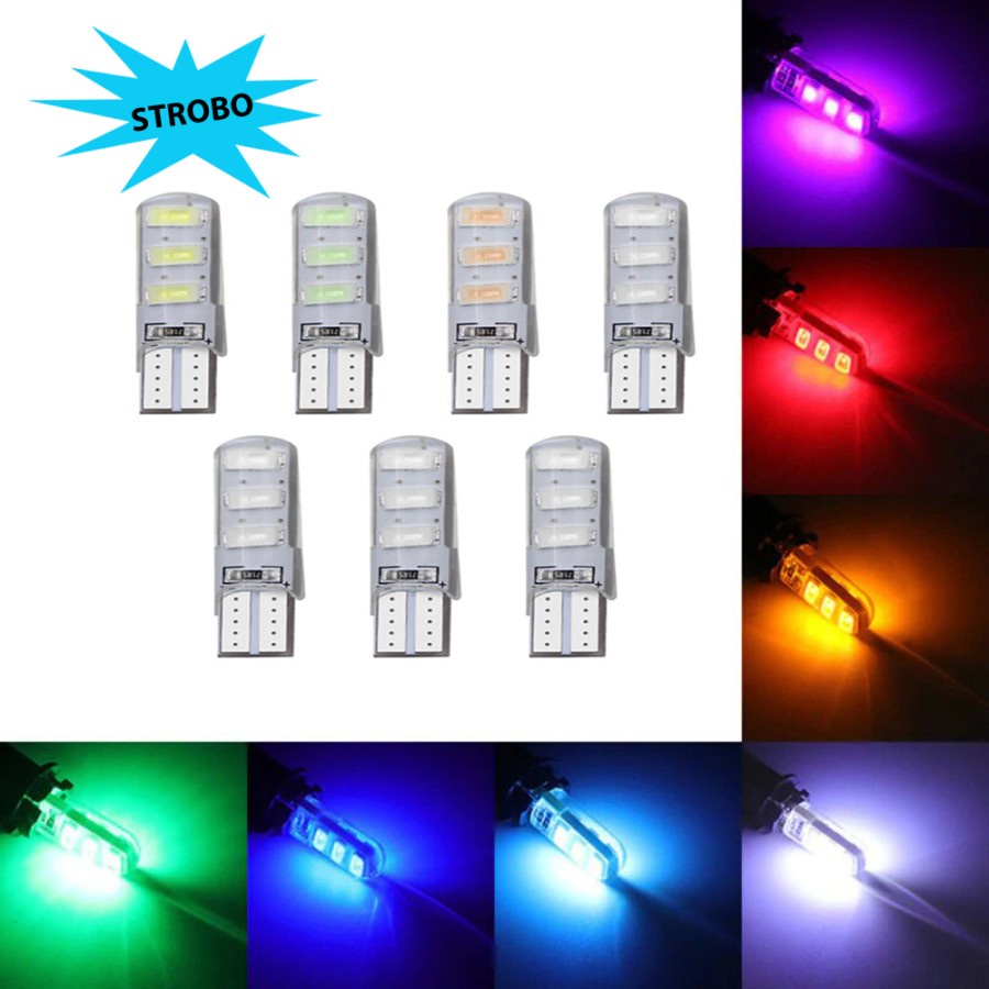 LAMPU LED T10 T-10 SEIN Strobo Gel Jelly 6 Mata Kedip SUPER ANTI AIR WATERPROOF ori