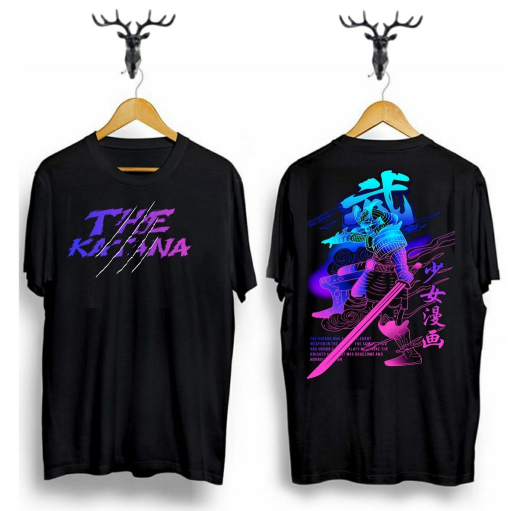 KAOS T-SHIRT { COD } / KAOS DISTRO SAMURAI / BAJU KAOS SAMURAI KATANA HITAM / BAJU KAOS TERBARU PRIA