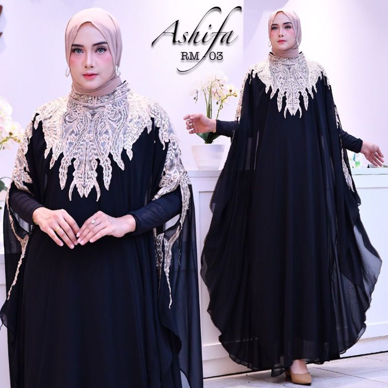 FASHION MUSLIM//KAFTAN ASHIFA+INNER//BAHAN CERUTY BABYDOLL MIX BORDIR PAYET//KAFTAN TERBARU//SERAGAMAN PESTA//BAJU LEBARAN//By Riska Mode