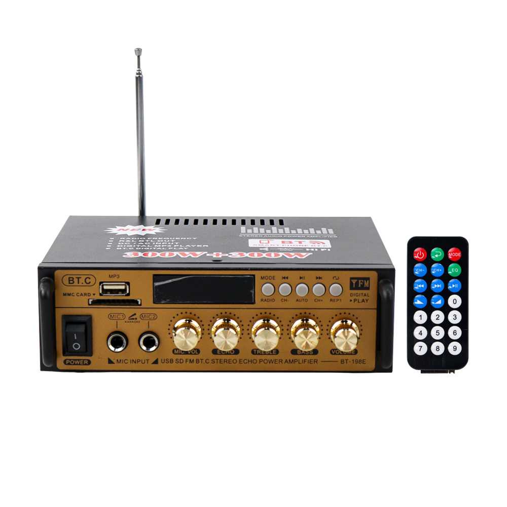 KYYSLB Audio Bluetooth Amplifier HiFi 300Wx2 Remote Control - BT-198E ( Mughnii )