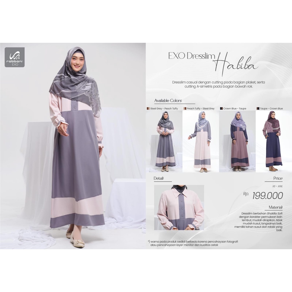 EXO DRESSLIM HABIBA RABBANI - GAMIS RABBANI HABIBA