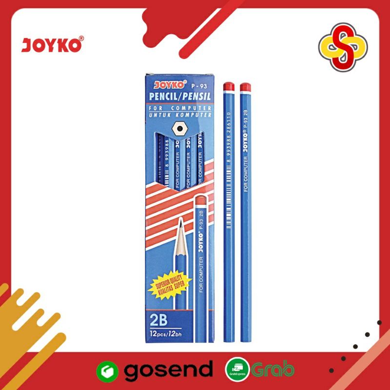

12pcs / 1lusin Pensil 2B joyko P 93