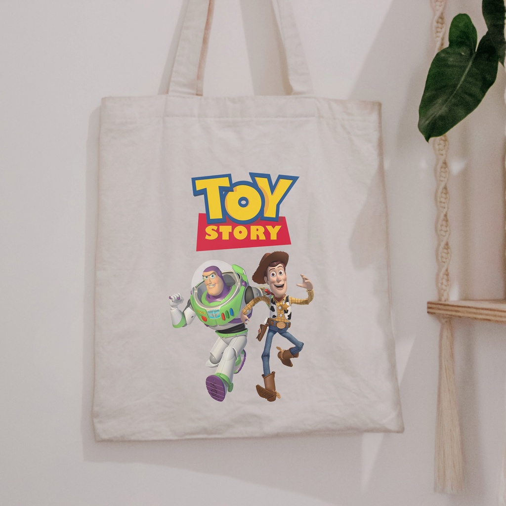 KHOSE ToteBag Wanita Kanvas T0Y STORY Karakter Lucu / Goodie Bag Korea