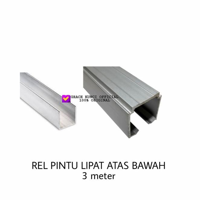 Rel Atas Bawah Pintu Lipat 3Meter Rel Pintu 300 Cm Pintu Lipat