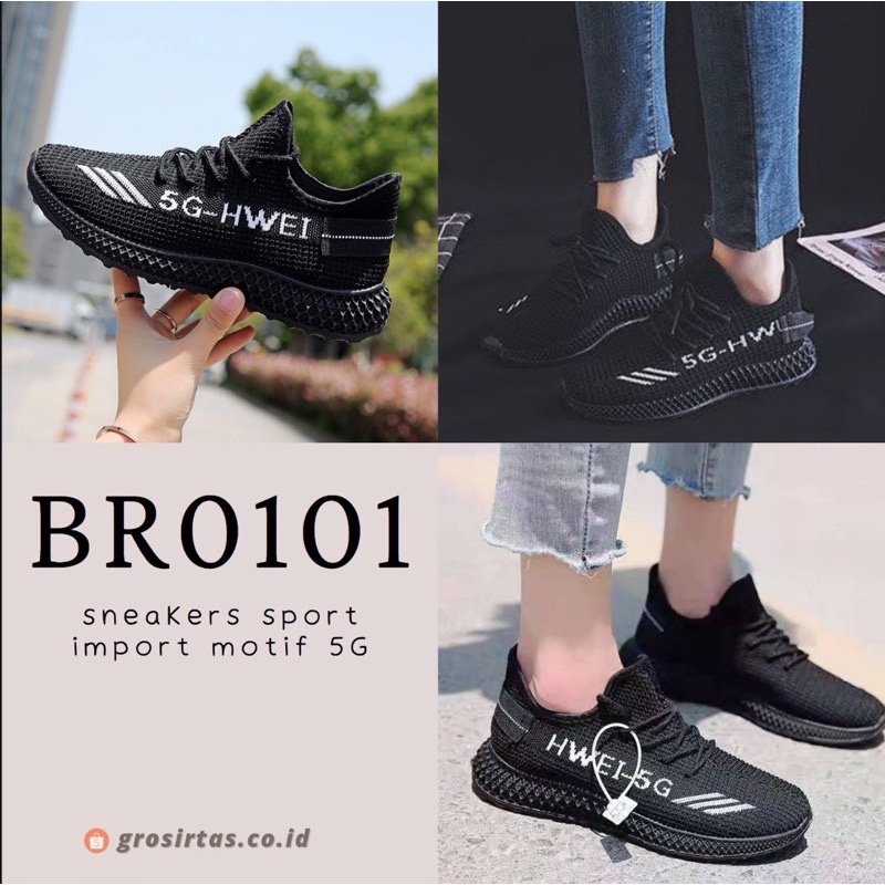 SHOEGALLERY LV0101 Sepatu Sneakers Wanita Sport Import Motif 5G