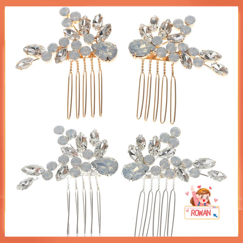 R-flower 2pcs/set Sisir Rambut Wanita Aksesoris Hadiah Perhiasan Opal Kristal