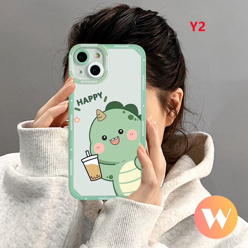 Redmi Note9 Note11 10 Note8 Note 9s 11s 9Pro 10s 10Pro Max PO CO M3 X3 NFC Redmi 10 9 9T 9A 10A 10C 9C NFC Soft TPU Lucu Dinosaurus Milk Tea Kartun Case Cover