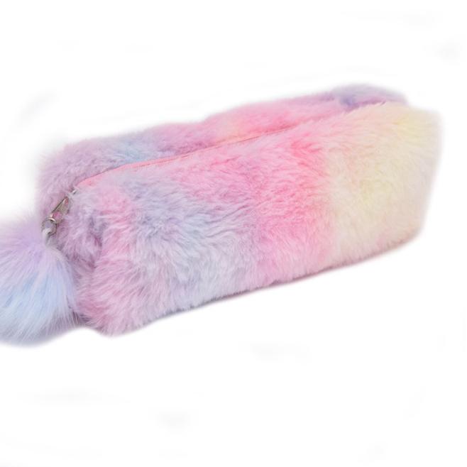 

EVZ122 J2 - dompet pensil Kotak Pensil Bulu Unicorn Rainbow ||