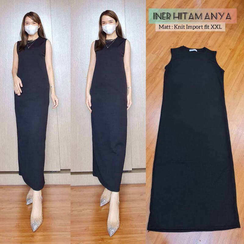 INNER DRESS SPAN RAJUT KNIT PREMUM Tanpa Lengan ( M L XL XXL )