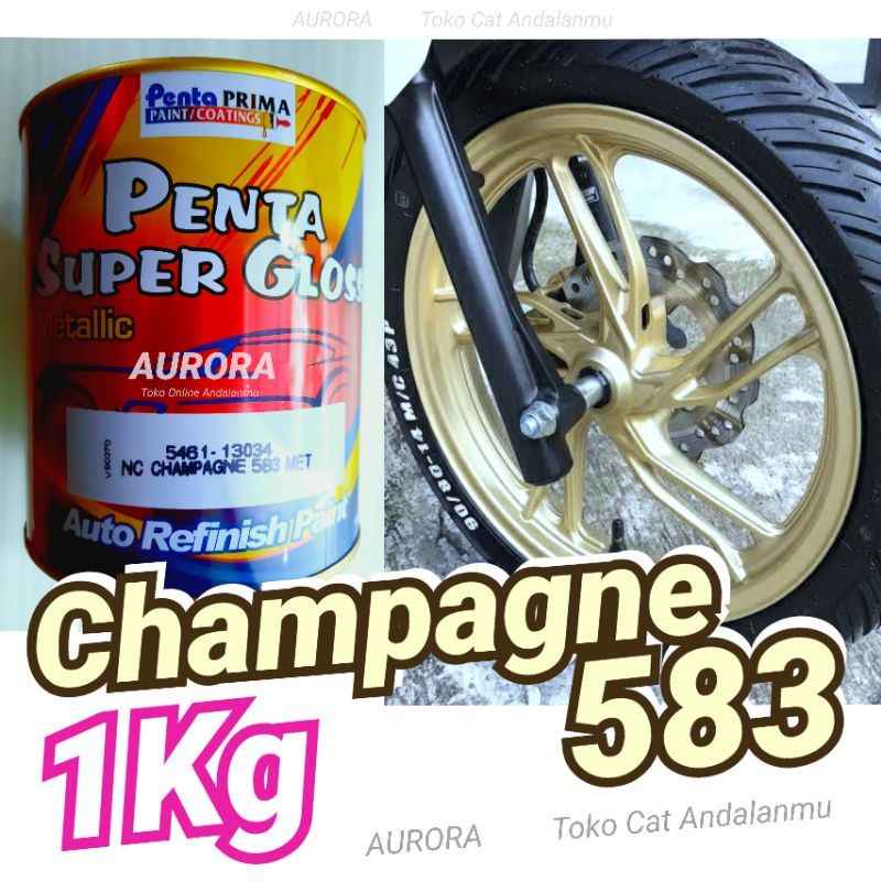 CAT EMAS MUDA PENTA SUPER GLOSS Champagne | Campagne Cat Velg Vario 1kilo | 1kg Cat Velk Scoopy