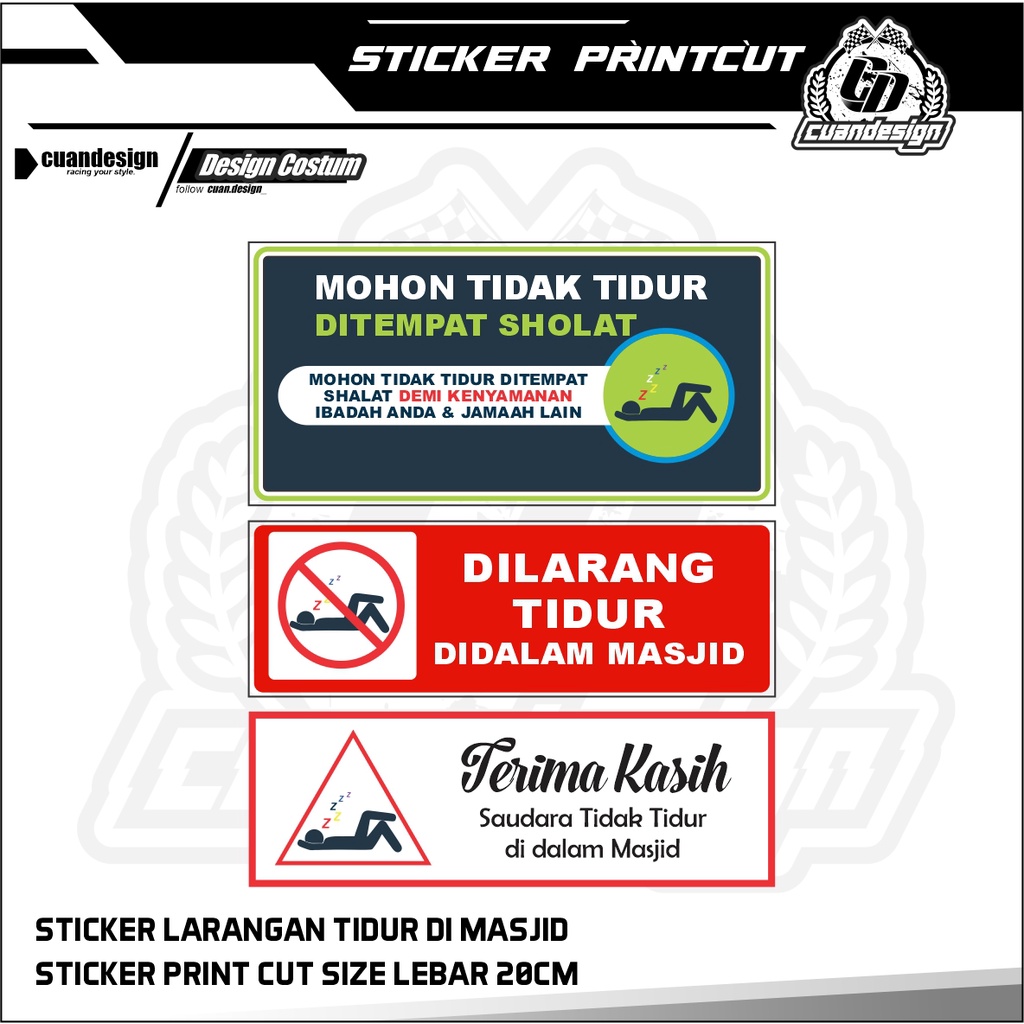 Jual Sticker Stiker Dilarang Tidur Di Masjid Stiker Peringatan Sticker