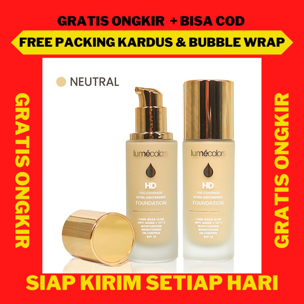 Foundation Lumecolors Neutral, Alas Bedak Lumecolors Neutral untuk Kulit Kuning Langsat, Alas Bedak 
