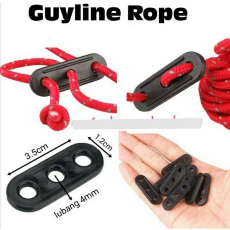 Stopper Guyline Rope Pengencang Tali Tenda Flysheet Tenda Camping Multifungsi
