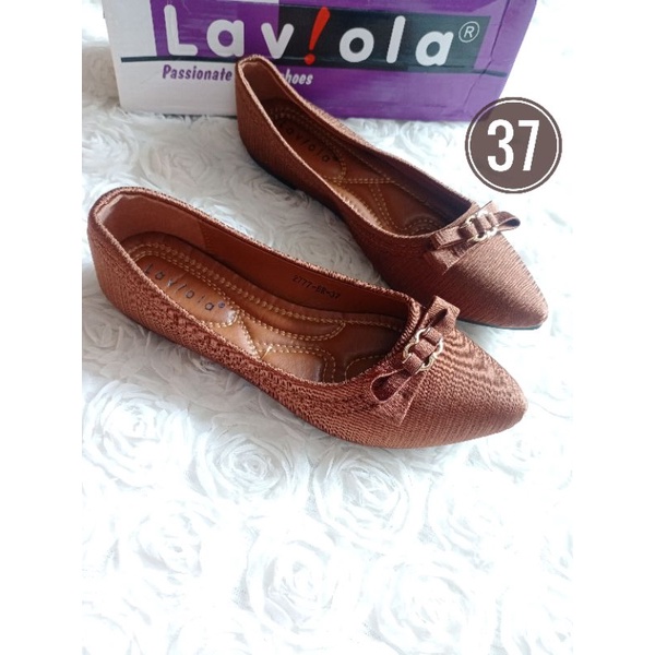 LAVIOLA 37 Original sepatu flat shoes import wanita coklat datar teplek branded original